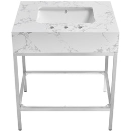 Meridian Marmo White Engineered Marble Bathroom Vanity