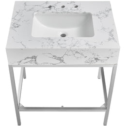 Meridian Marmo White Engineered Marble Bathroom Vanity