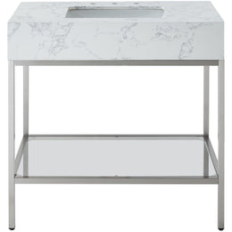 Meridian Marmo White Engineered Marble Bathroom Vanity