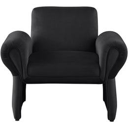 Meridian Fleurette Black Velvet Accent Chair