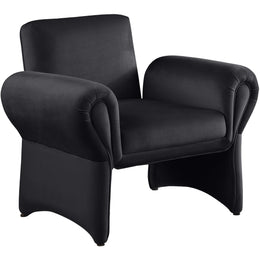 Meridian Fleurette Black Velvet Accent Chair