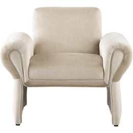 Meridian Fleurette Cream Velvet Accent Chair