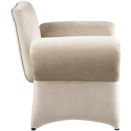 Meridian Fleurette Cream Velvet Accent Chair