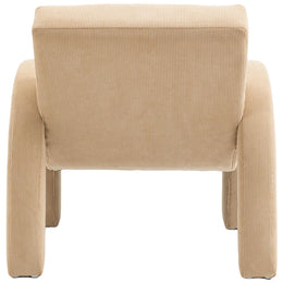 Meridian Corduroy Beige Corduroy Fabric Accent Chair