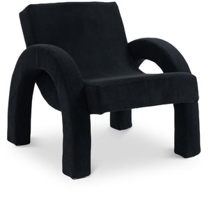 Meridian Corduroy Black Corduroy Fabric Accent Chair