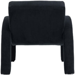 Meridian Corduroy Black Corduroy Fabric Accent Chair