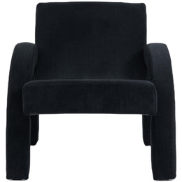 Meridian Corduroy Black Corduroy Fabric Accent Chair