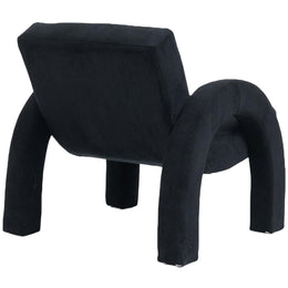 Meridian Corduroy Black Corduroy Fabric Accent Chair