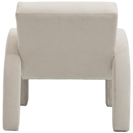 Meridian Corduroy Cream Corduroy Fabric Accent Chair