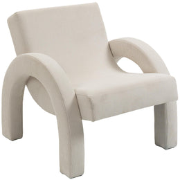 Meridian Corduroy Cream Corduroy Fabric Accent Chair