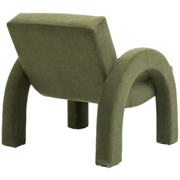 Meridian Corduroy Green Corduroy Fabric Accent Chair