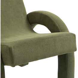 Meridian Corduroy Green Corduroy Fabric Accent Chair