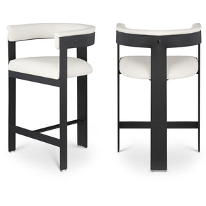 Meridian Romeo Cream Vegan Leather Counter Stool