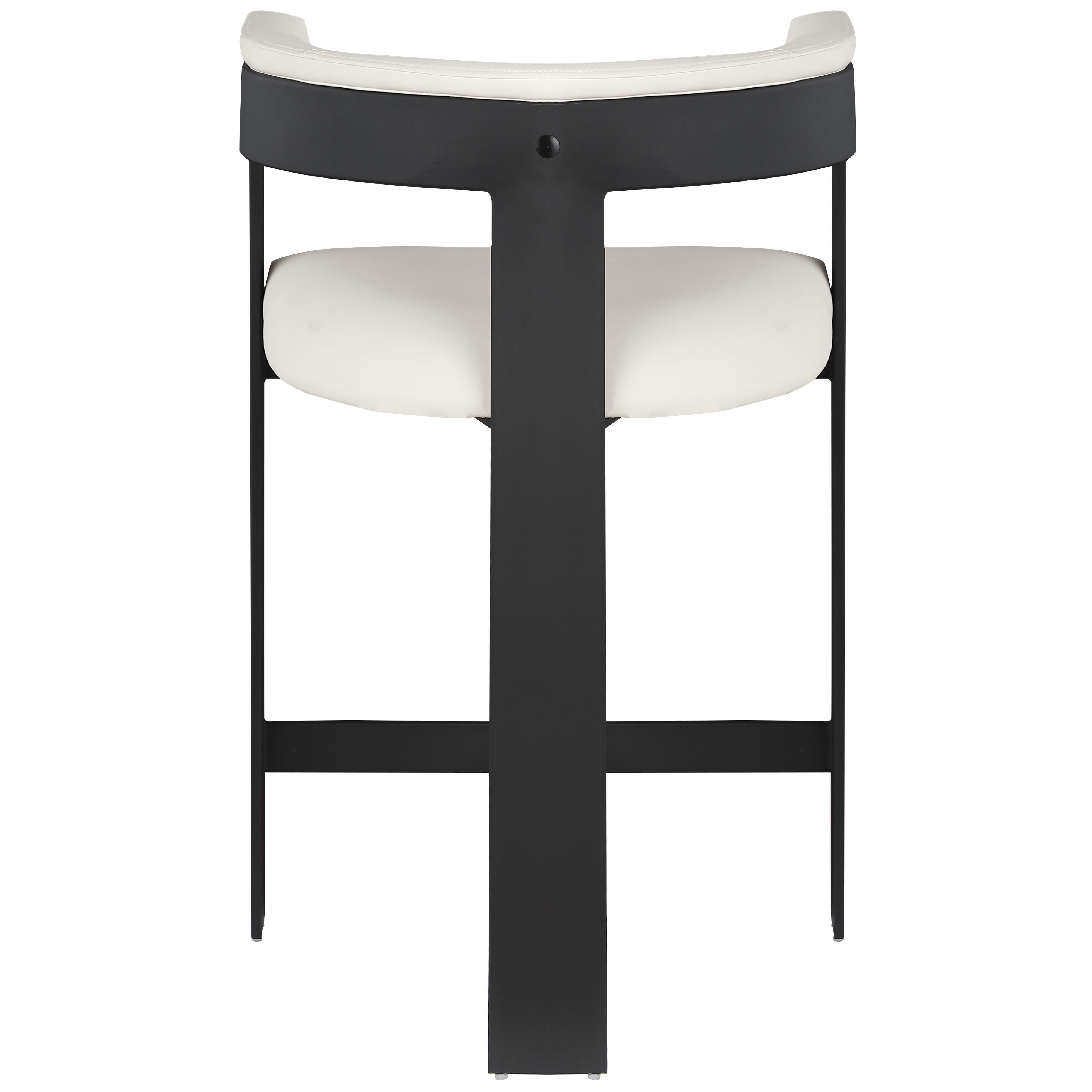 Meridian Romeo Cream Vegan Leather Counter Stool