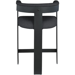Meridian Romeo Black Boucle Fabric Counter Stool
