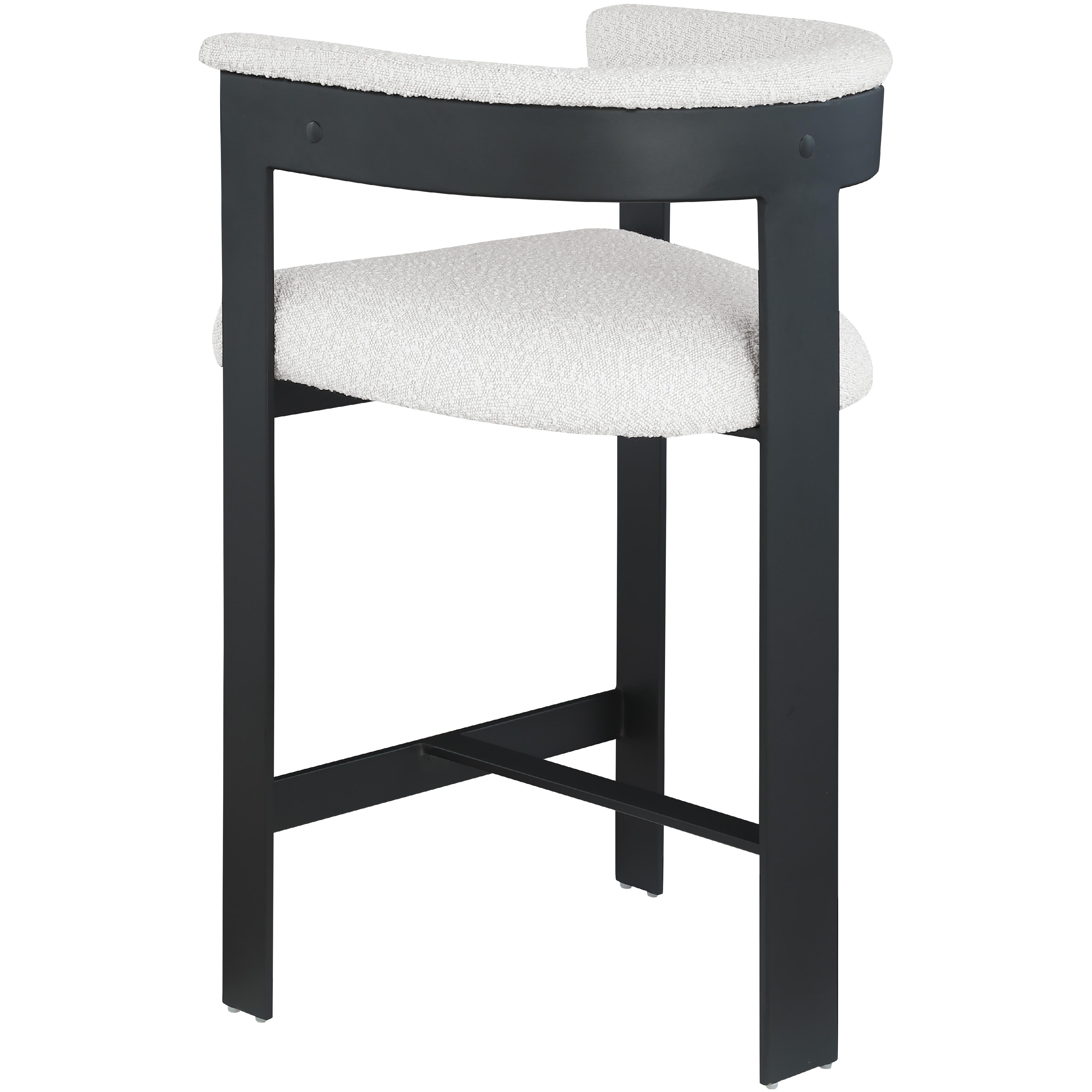 Meridian Romeo Cream Boucle Fabric Counter Stool
