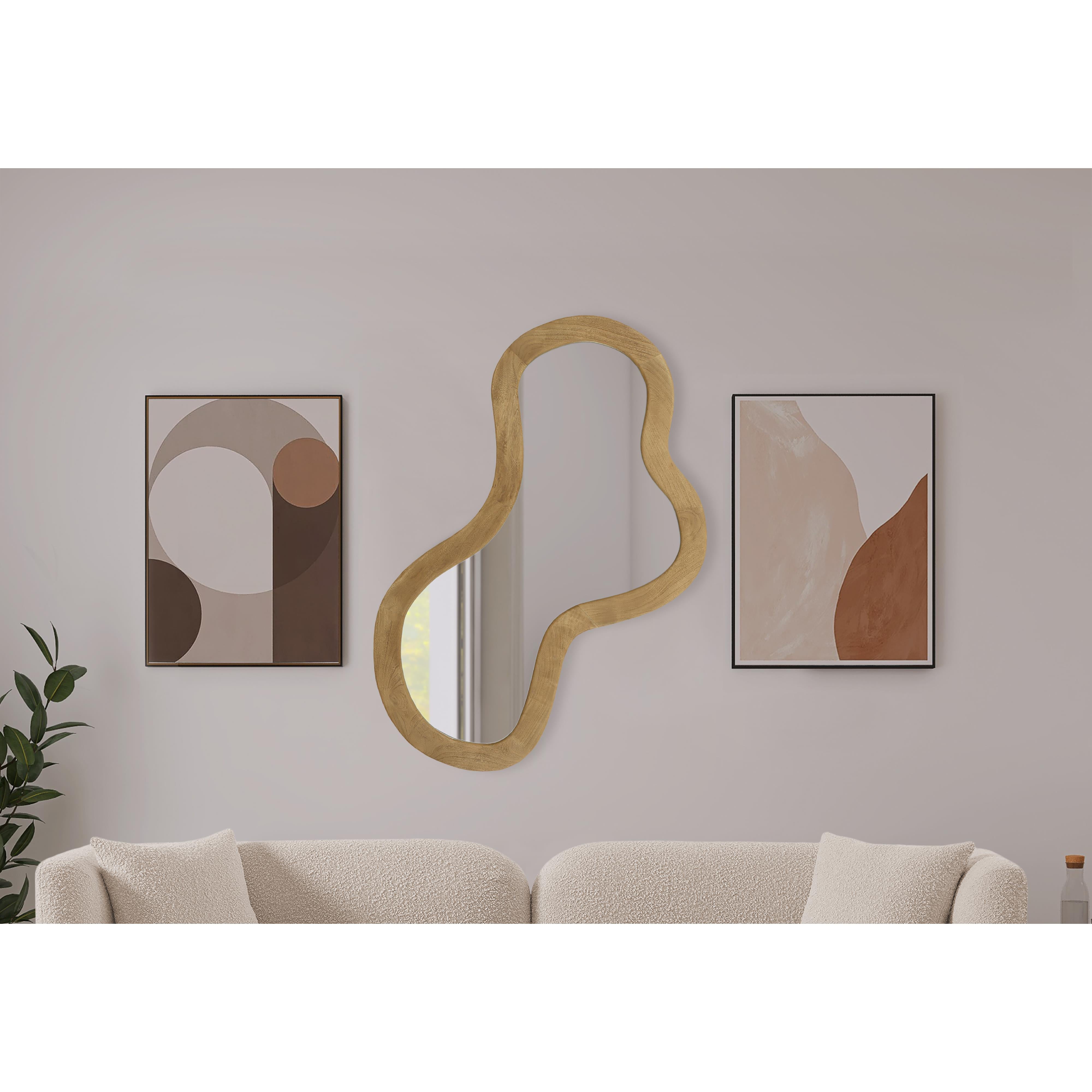 Meridian Oblique Oak Mirror