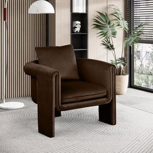 Meridian Sloan Brown Velvet Accent Chair