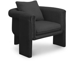 Meridian Stylus Black Boucle Fabric Accent Chair
