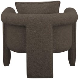 Meridian Stylus Brown Boucle Fabric Accent Chair