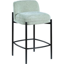 Meridian Burton Mint Chenille Fabric Stool