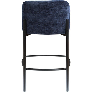 Meridian Burton Navy Chenille Fabric Stool