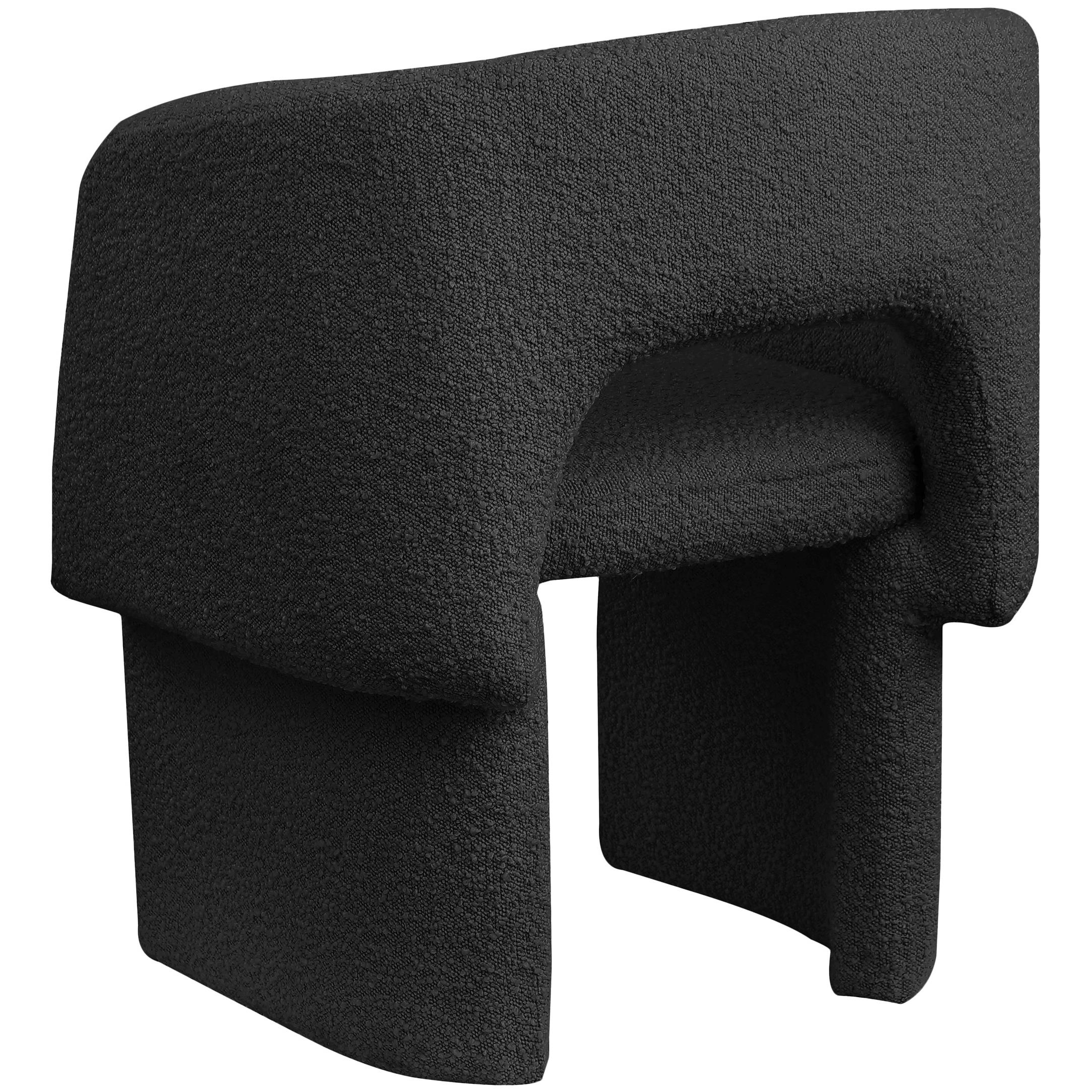 Meridian Emmet Black Boucle Fabric Dining Chair / Accent Chair