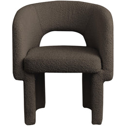 Meridian Emmet Brown Boucle Fabric Dining Chair / Accent Chair