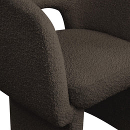Meridian Emmet Brown Boucle Fabric Dining Chair / Accent Chair