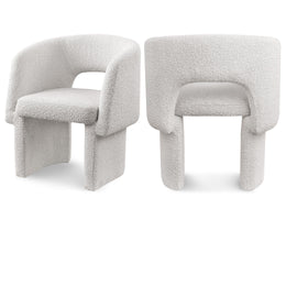 Meridian Emmet Cream Boucle Fabric Dining Chair / Accent Chair