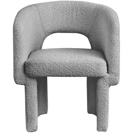 Meridian Emmet Grey Boucle Fabric Dining Chair / Accent Chair