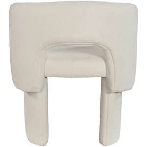 Meridian Emmet Cream Chenille Fabric Dining Chair / Accent Chair