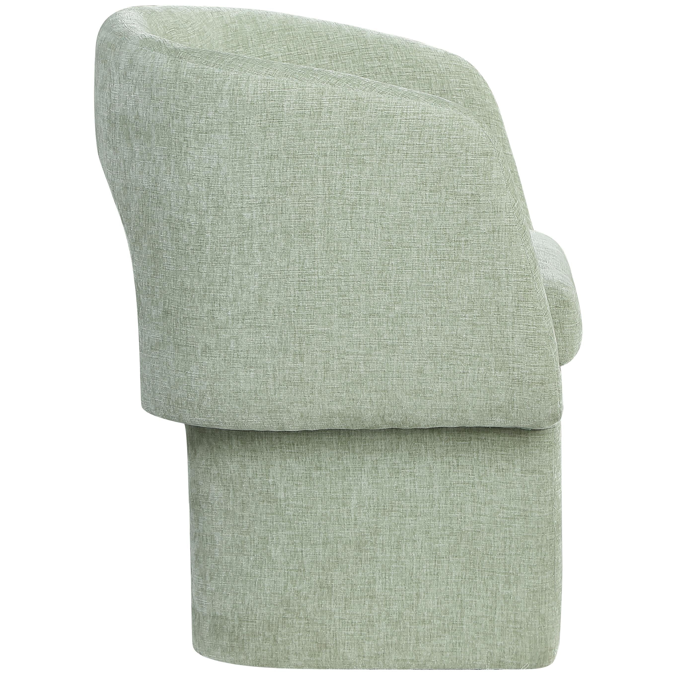 Meridian Emmet Mint Chenille Fabric Dining Chair / Accent Chair