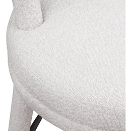 Meridian Parlor Cream Boucle Fabric Stool