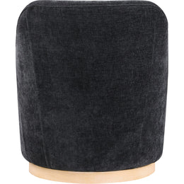 Meridian Clarita Black Chenille Fabric Swivel Accent Chair