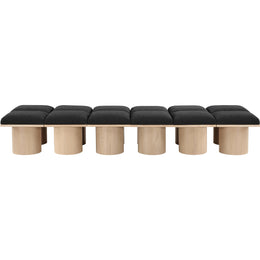 Meridian Pavilion Black Boucle Fabric Bench