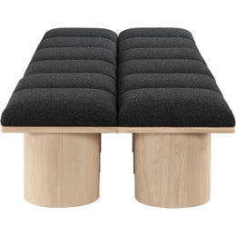 Meridian Pavilion Black Boucle Fabric Bench