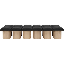 Meridian Pavilion Black Boucle Fabric Bench