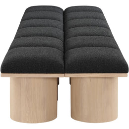 Meridian Pavilion Black Boucle Fabric Bench