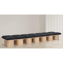 Meridian Pavilion Black Boucle Fabric Bench