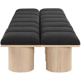 Meridian Pavilion Black Boucle Fabric Bench