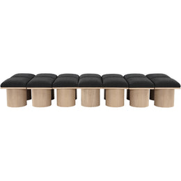 Meridian Pavilion Black Boucle Fabric Bench