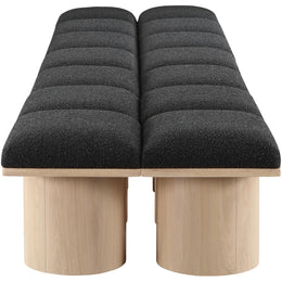 Meridian Pavilion Black Boucle Fabric Bench