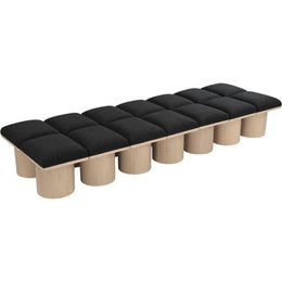 Meridian Pavilion Black Boucle Fabric Bench