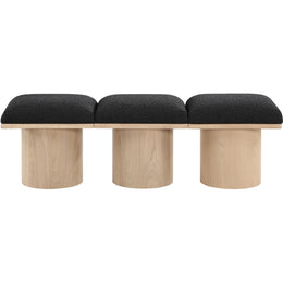Meridian Pavilion Black Boucle Fabric Bench