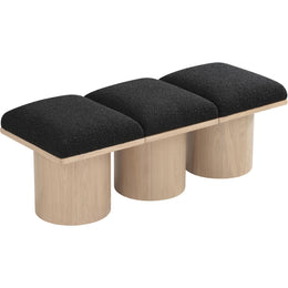 Meridian Pavilion Black Boucle Fabric Bench