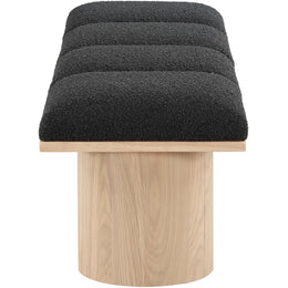 Meridian Pavilion Black Boucle Fabric Bench