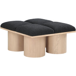 Meridian Pavilion Black Boucle Fabric Bench