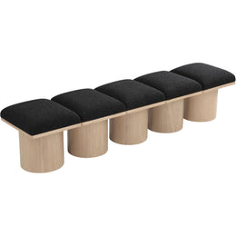 Meridian Pavilion Black Boucle Fabric Bench