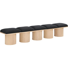 Meridian Pavilion Black Boucle Fabric Bench